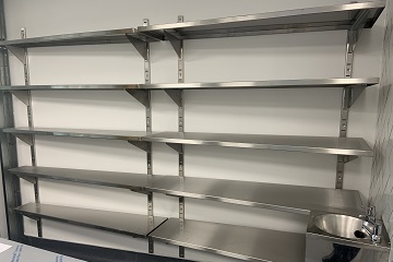 Tapered Stainless Steel Shelves